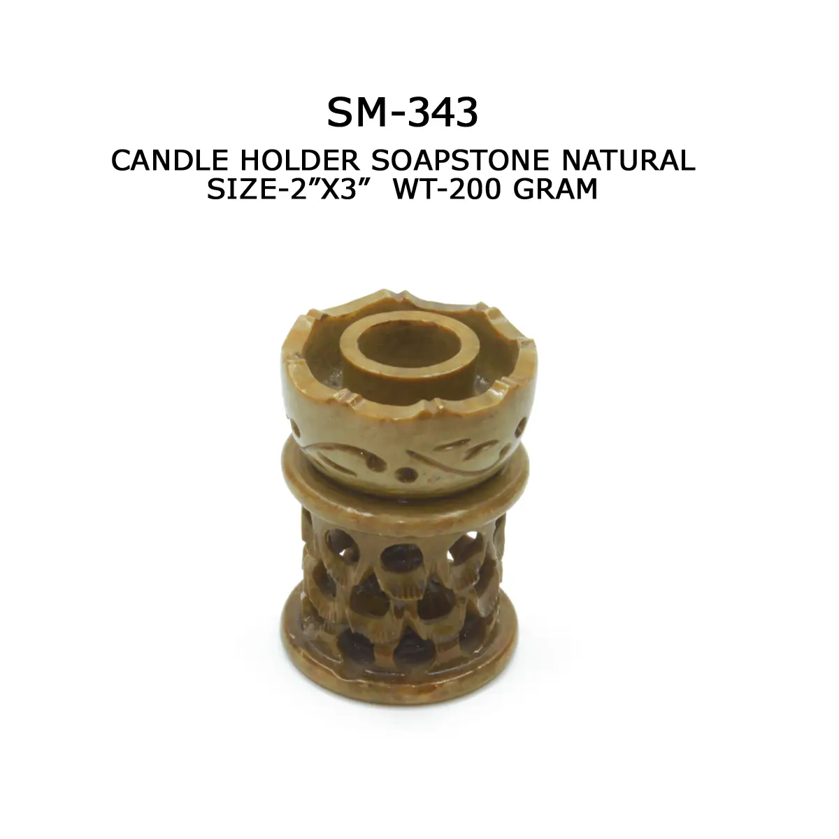 CANDLE HOLDER NATURAL SOAPSTONE